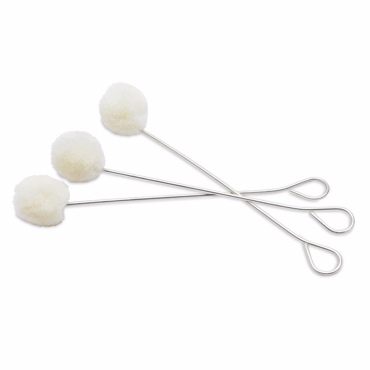 3 copos de lana para la aplicación de tinte