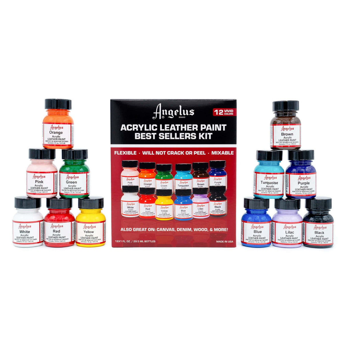 Pintura Acrílica para cuero Angelus - Kit de bestsellers